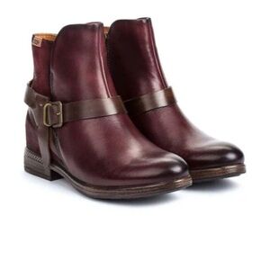 $200 NEW Pikolinos Ordino boot, leather ankle booties in Garnet 10